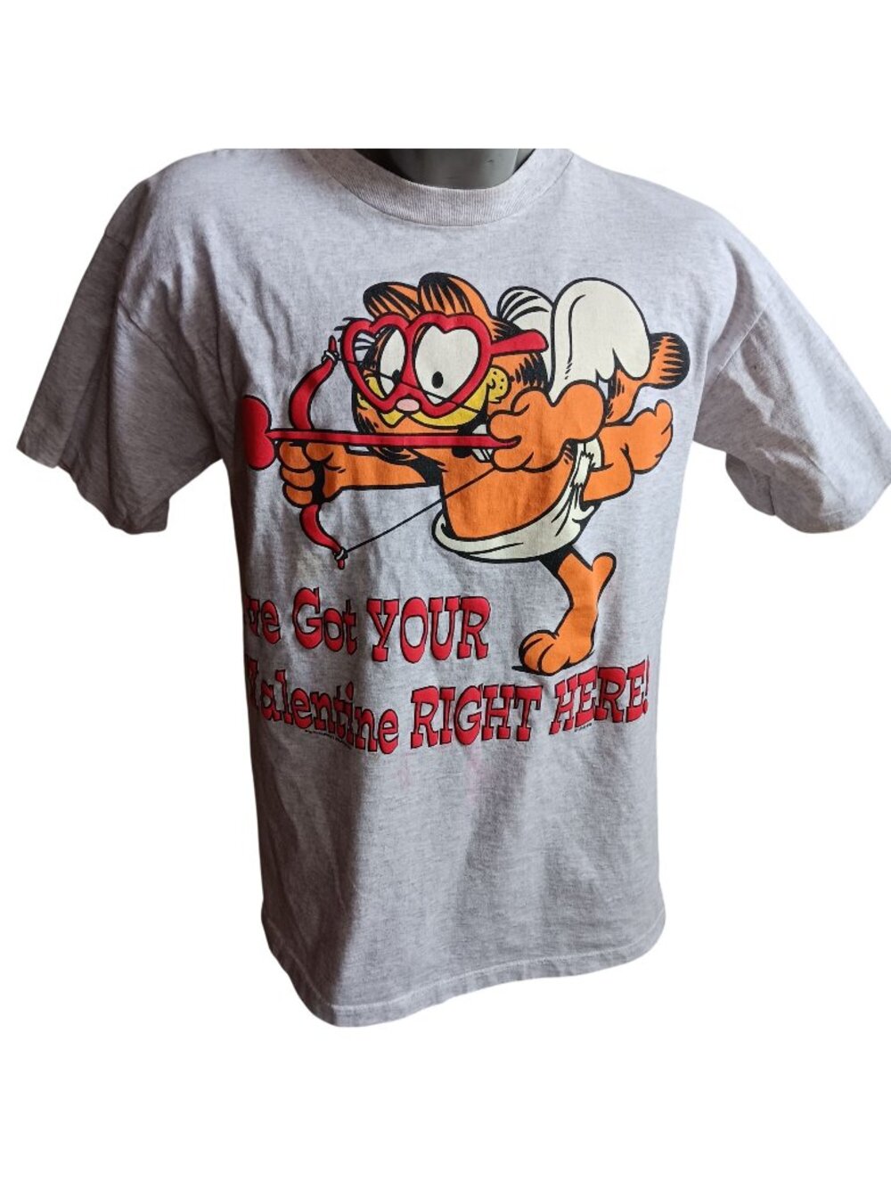 Large Vintage Garfield T-Shirt USA 1990's Ive Got Your Valentine Right Here